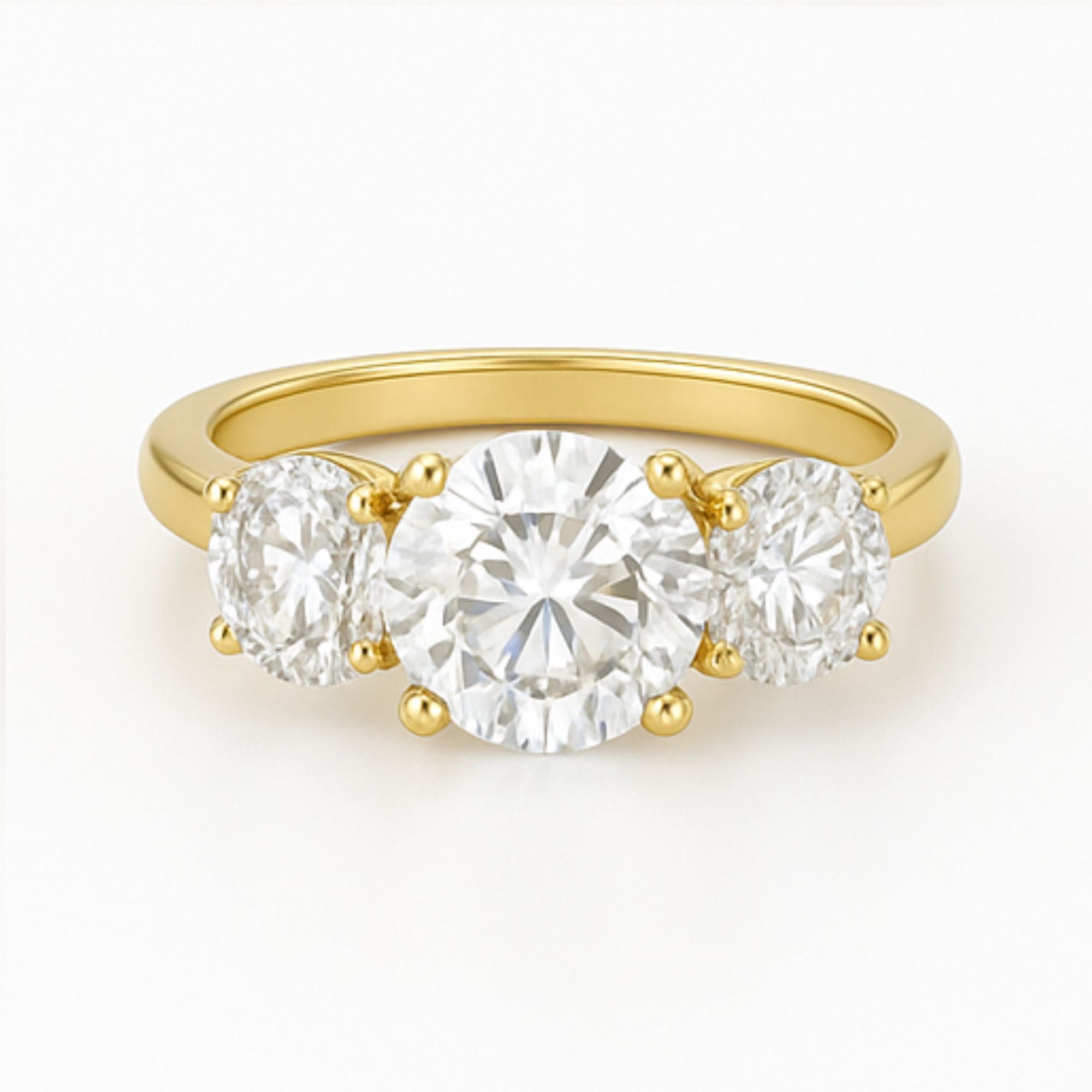 Round 3-stone Engagement Ring – 5.00ct