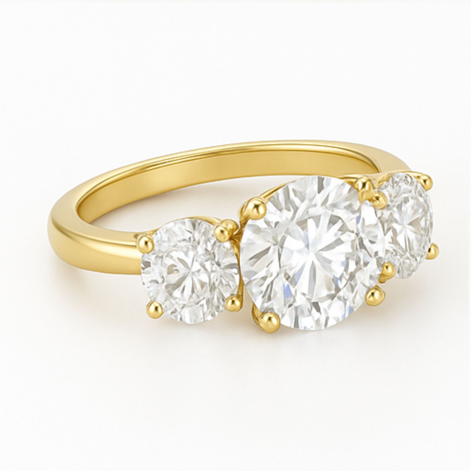 Round 3-stone Engagement Ring – 5.00ct