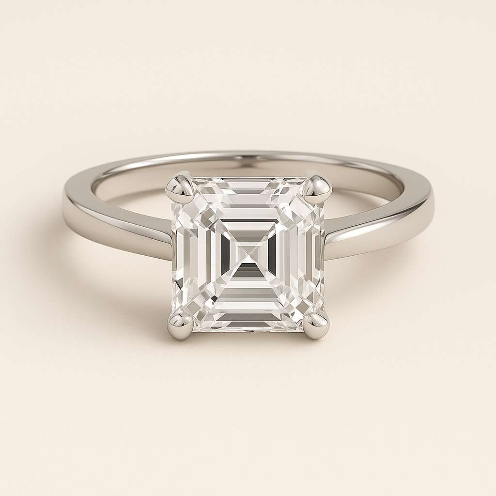 Asscher Solitaire Engagement Ring