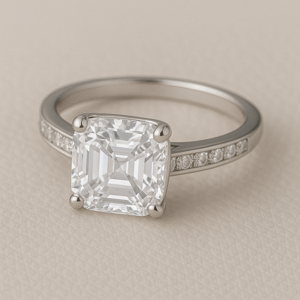 Solitaire Channel Setting Cushion Engagement Ring – 2.00ct