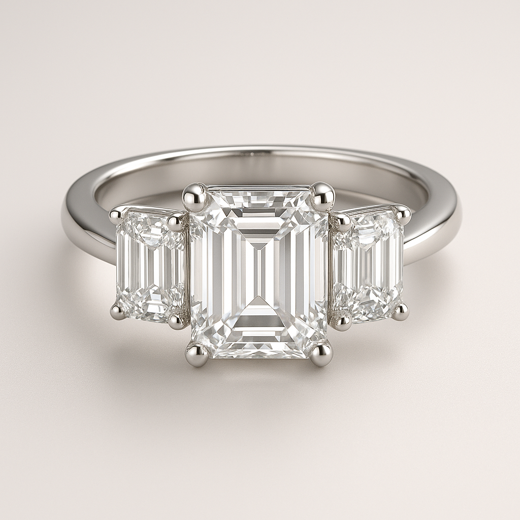 3-Stone Emerald Engagement Ring – 3.00ct Total