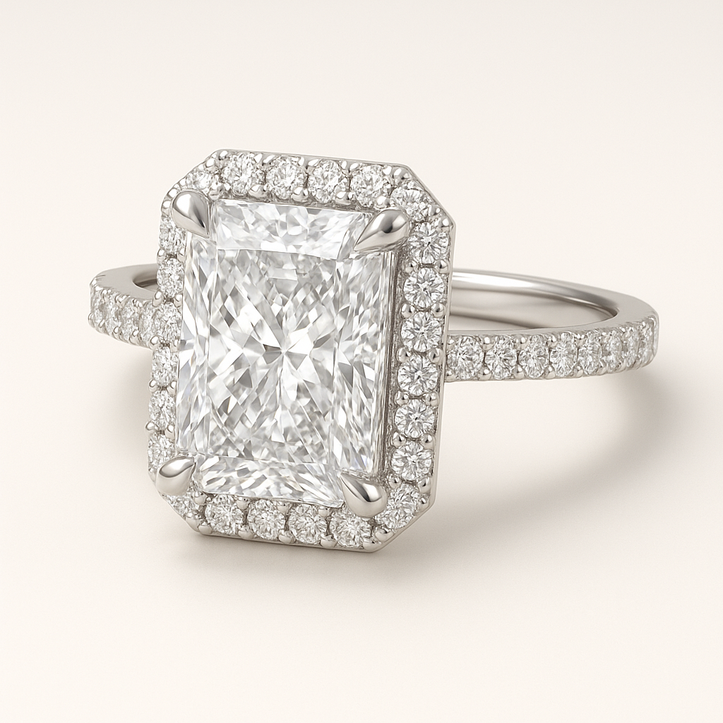 Solitaire Channel Setting Radiant Engagement Ring – 2.00ct