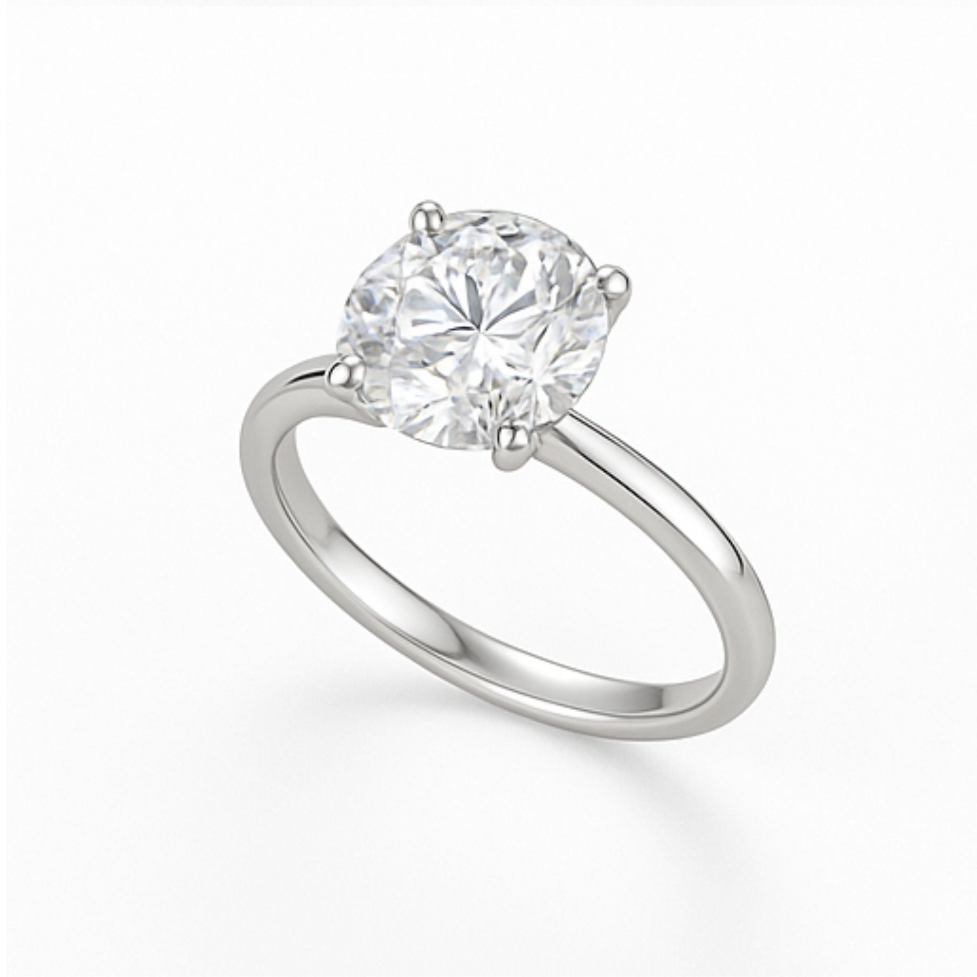 Solitaire Round Engagement Ring – 3.00ct