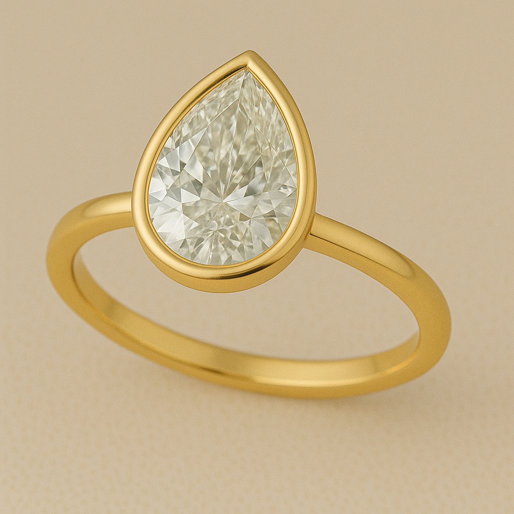 Solitaire Pear Engagement Ring – 2.00ct