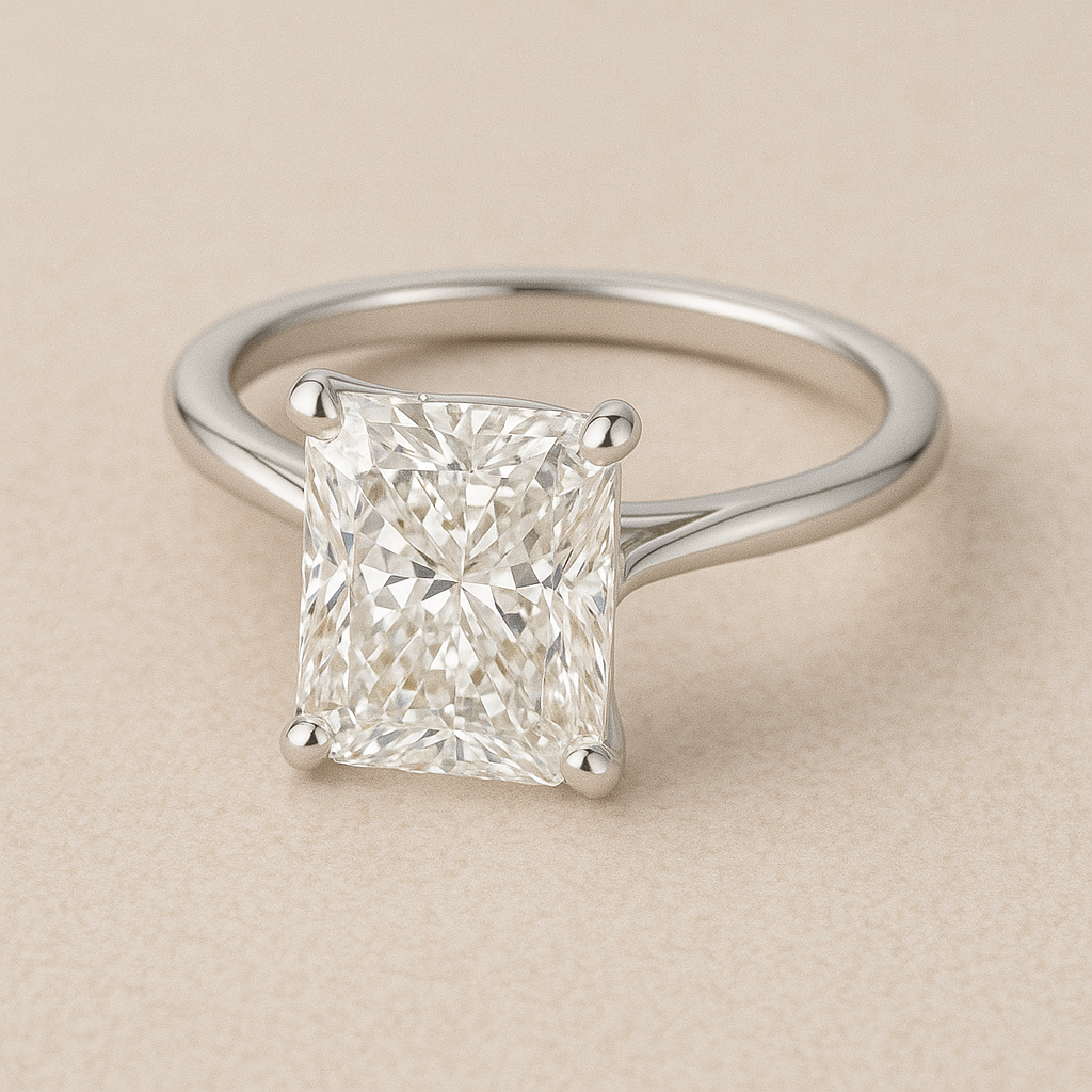 Solitaire Radiant Engagement Ring – 5.00ct