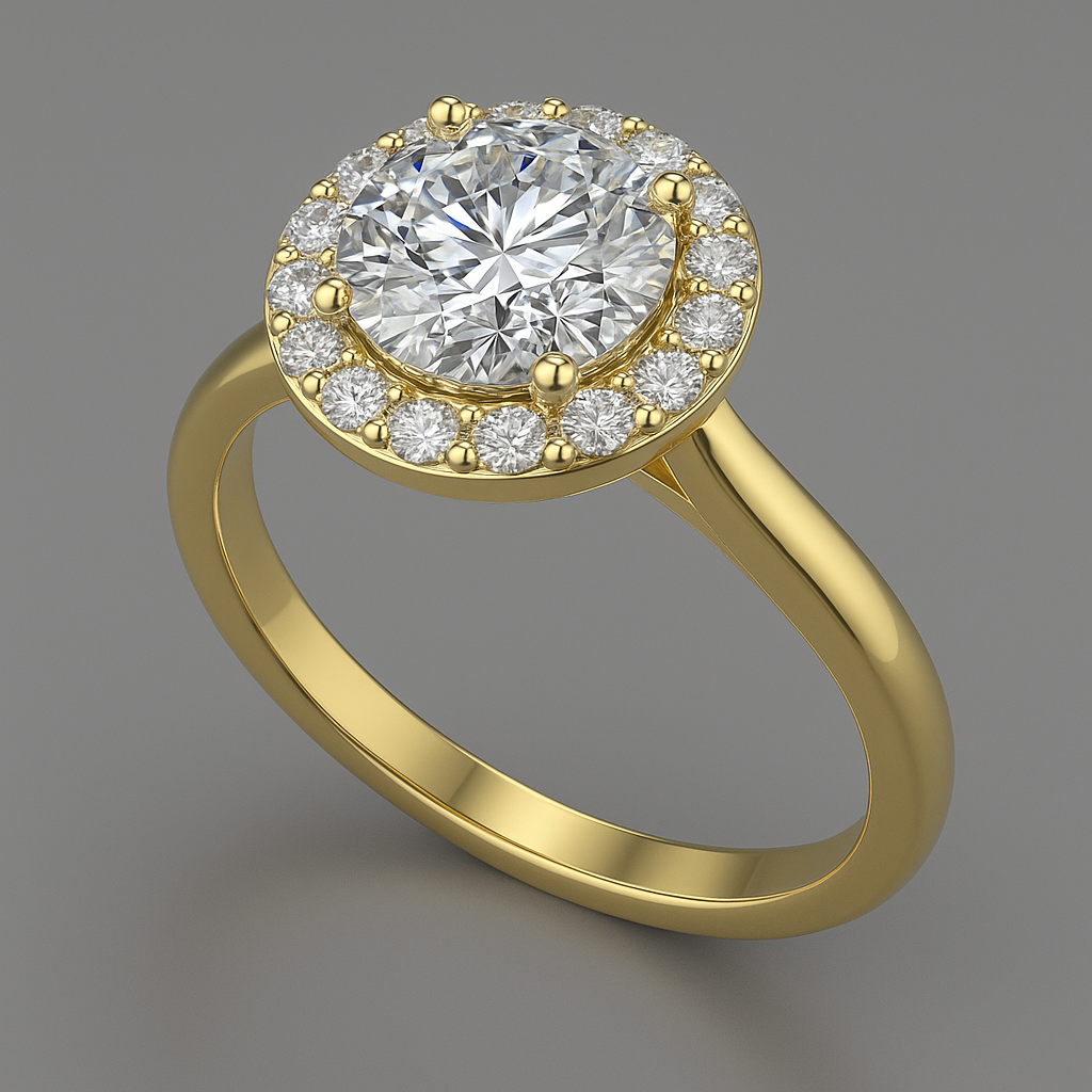 Round Halo Engagement Ring