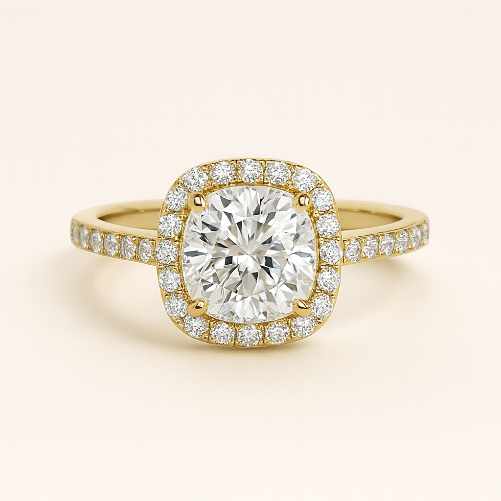 Round Halo Engagement Ring