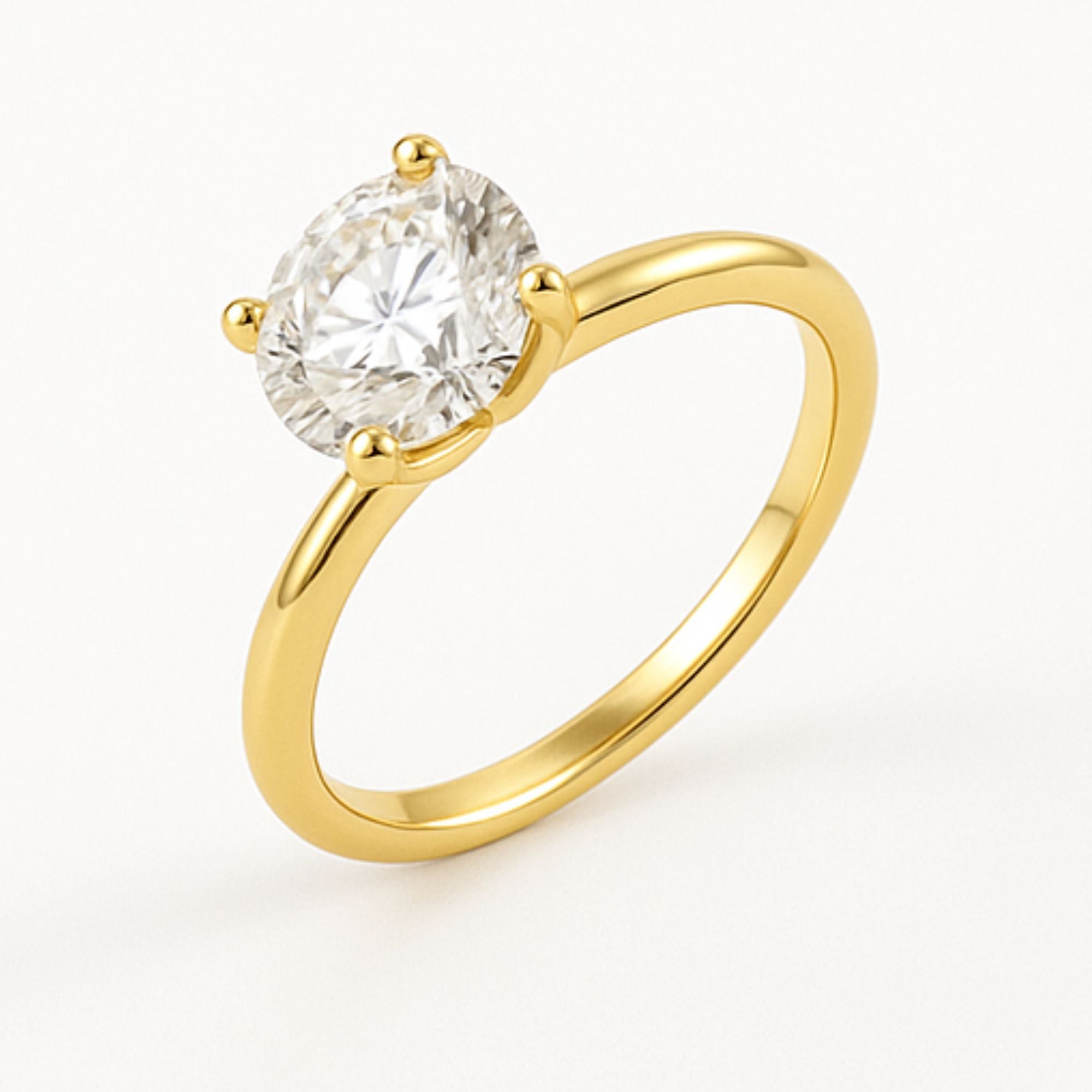 Solitaire Round Engagement Ring – 2.00ct