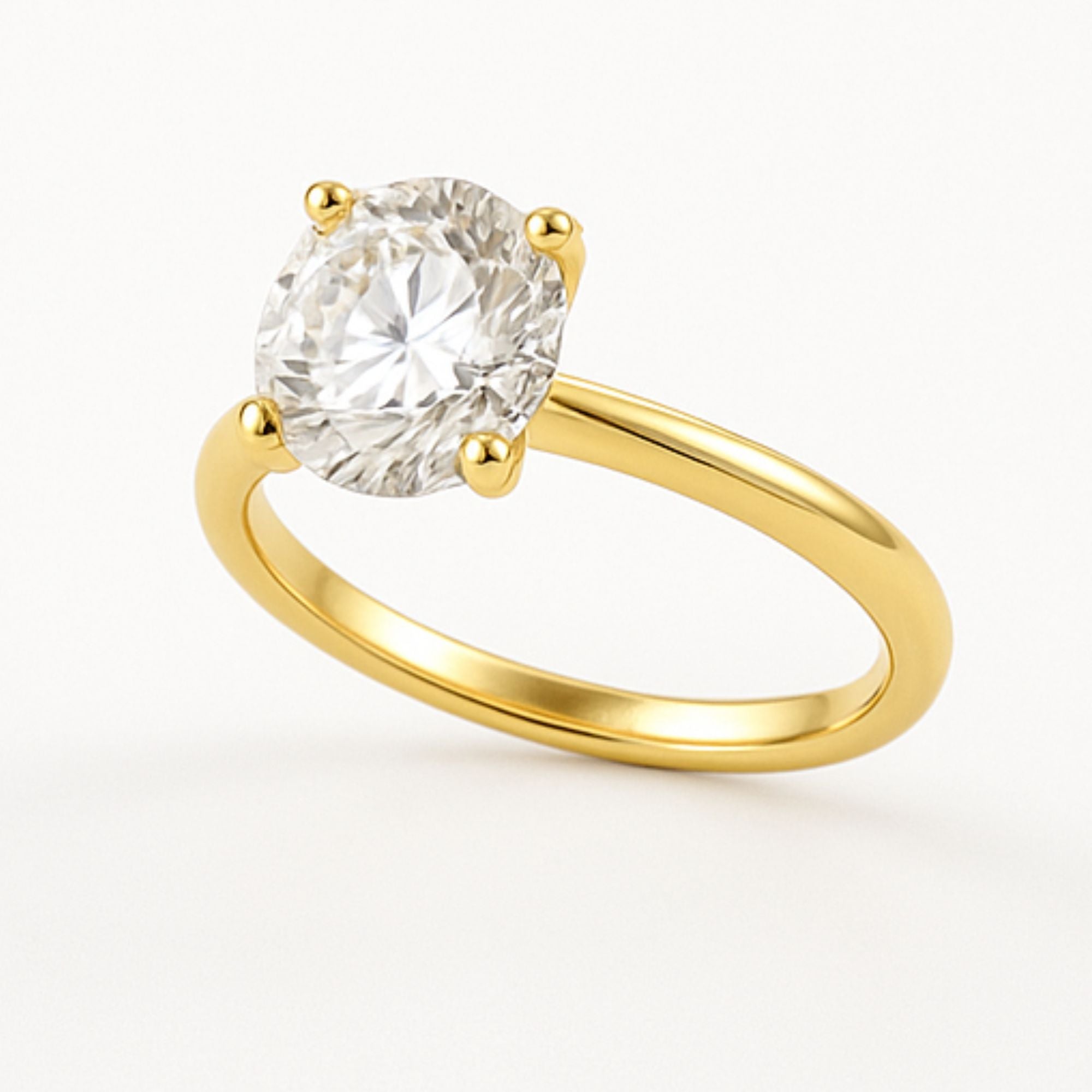 Solitaire Round Engagement Ring – 2.00ct