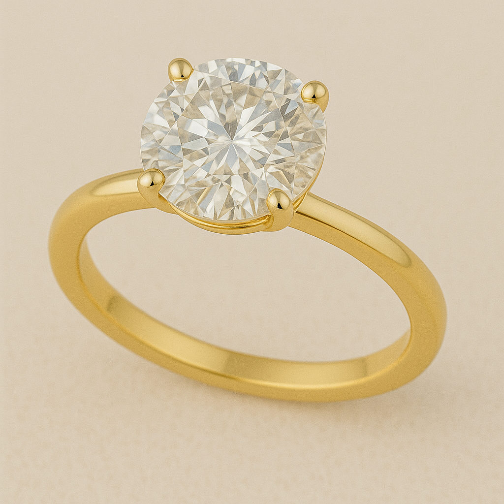 Solitaire Round Engagement Ring – 2.00ct