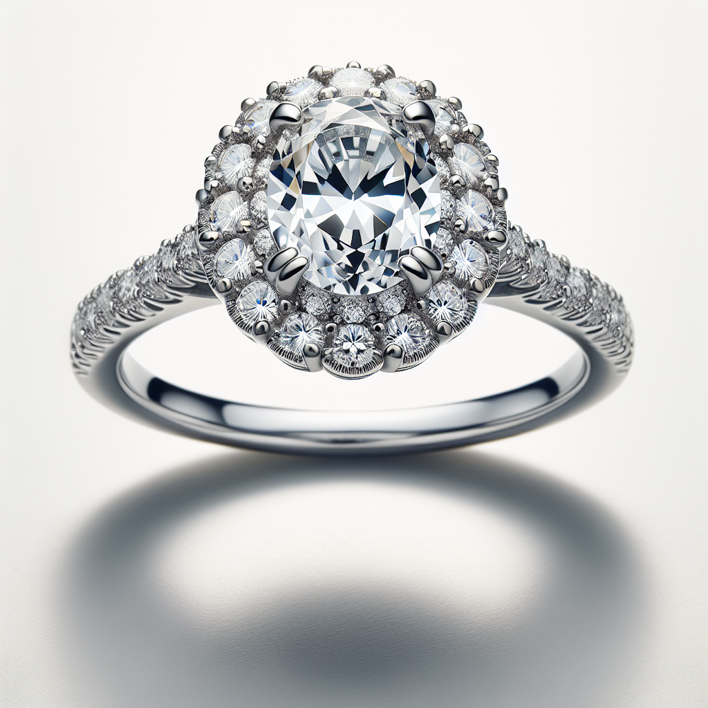 2-carat Oval Halo Ring in Platinum - Custom Design