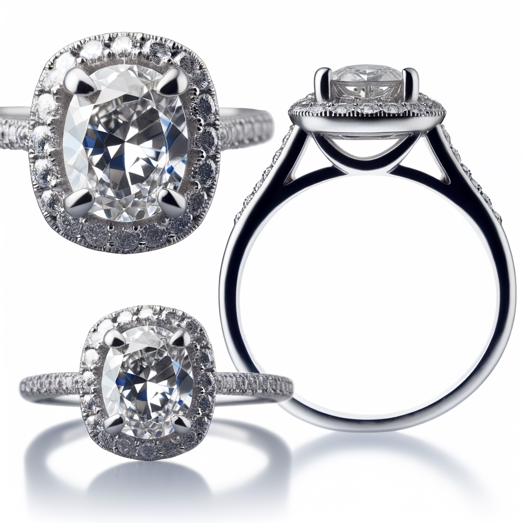 2-carat Oval Halo Ring in Platinum - Custom Design