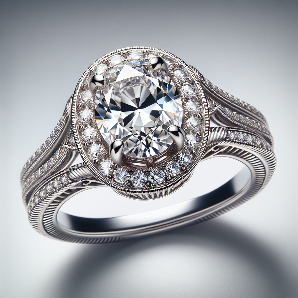 2-carat Oval Halo Ring in Platinum - Custom Design
