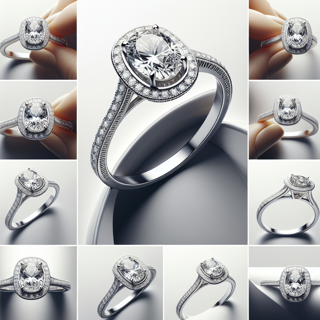 3-carat Oval Halo Ring in 14K White Gold - Custom Design