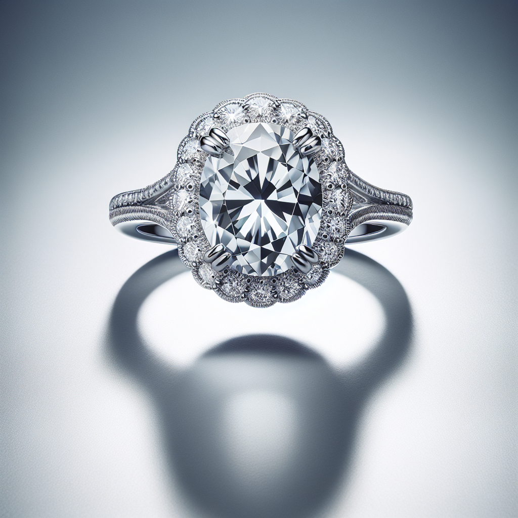 2-carat Oval Halo Ring in Platinum - Custom Design