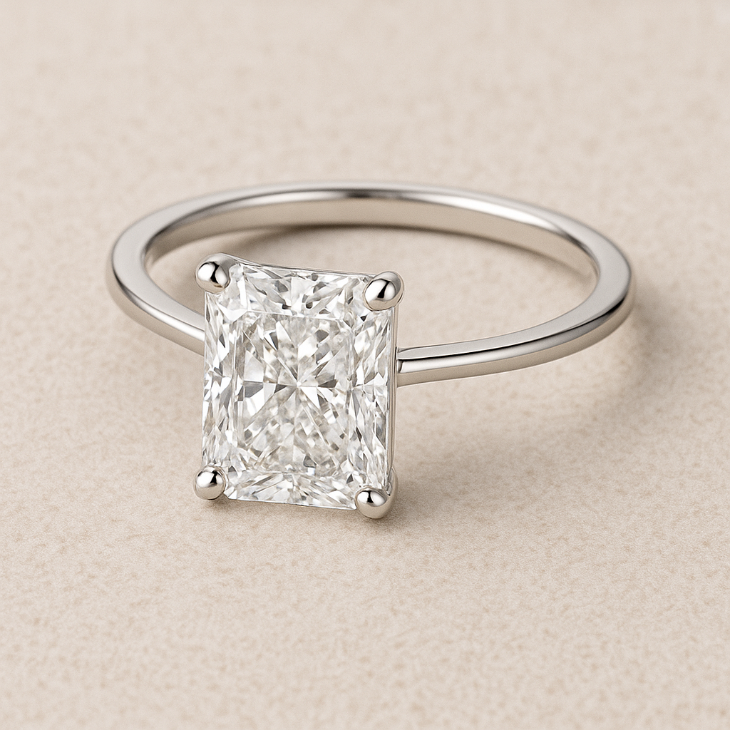 Solitaire Radiant Engagement Ring – 3.00ct