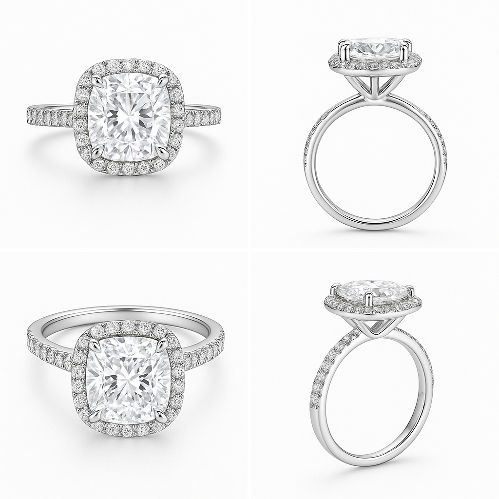 1-carat Round Solitaire Ring in 14K White Gold - Custom Design