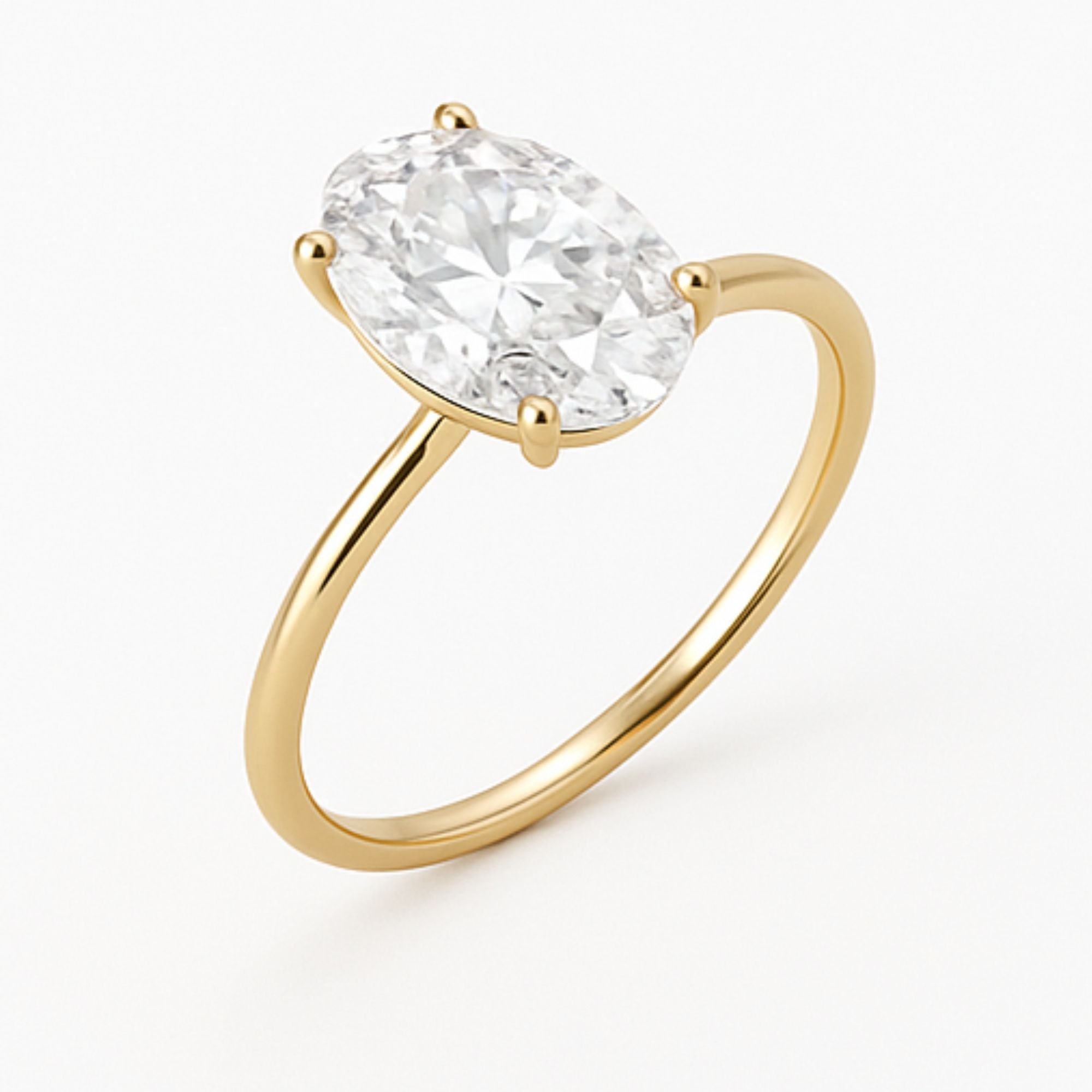 Solitaire Oval Engagement Ring – 2.00ct