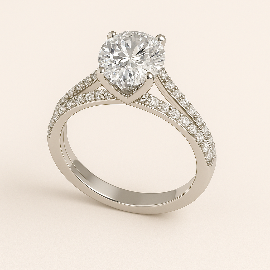 Round Split-Shank Engagement Ring
