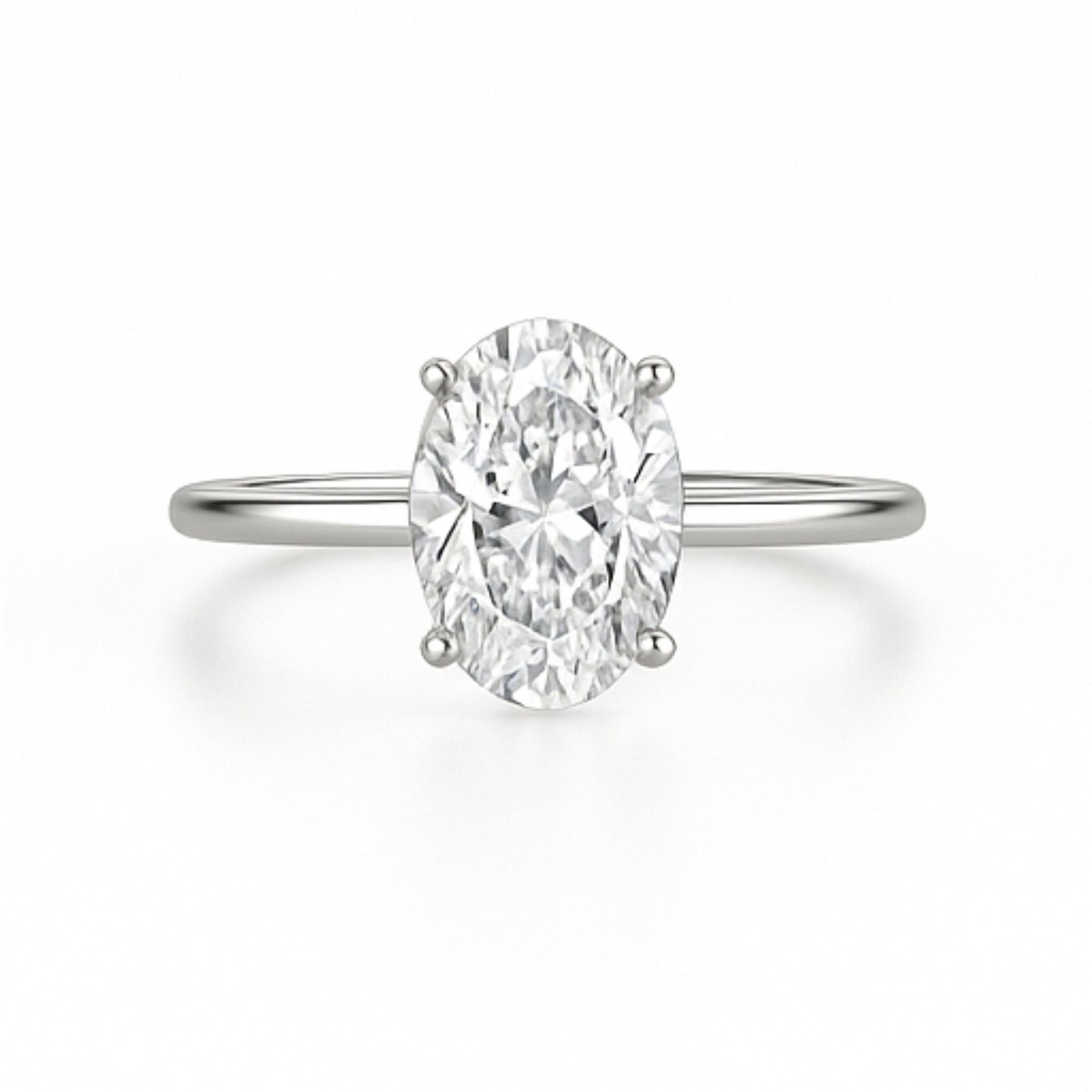 Solitaire Oval Engagement Ring – 3.00ct