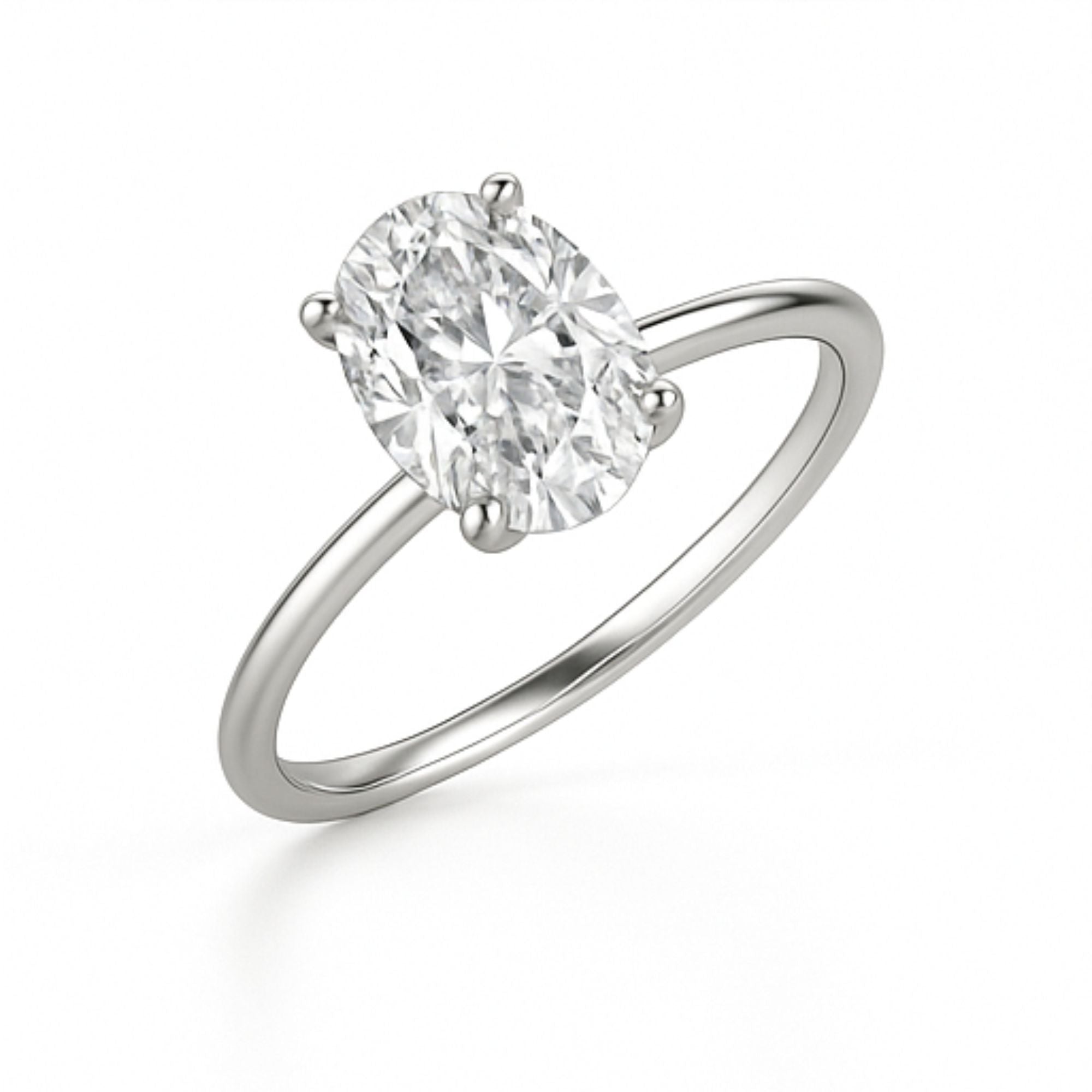 Solitaire Oval Engagement Ring – 3.00ct